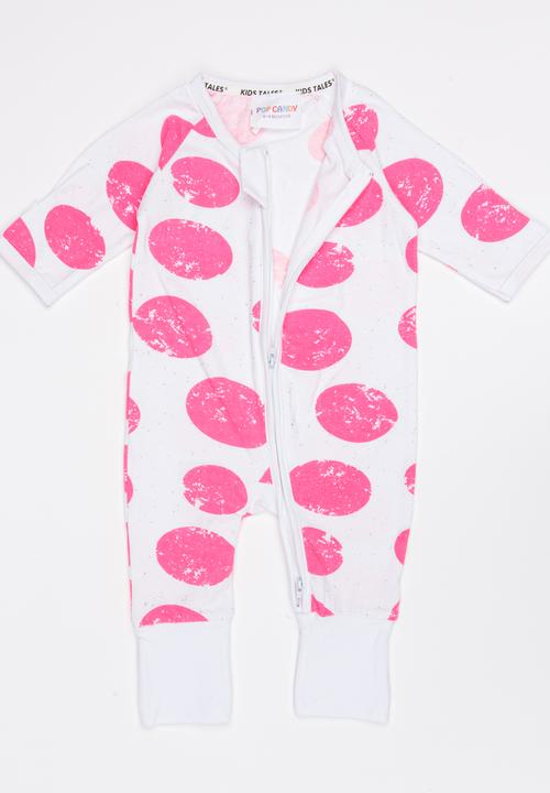 Pop Candy - Spotted Printed Full Bodysuit Mid Pink