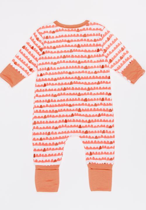 Pop Candy - Striped Bodysuit Coral