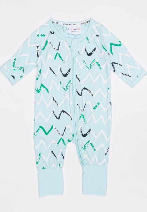 Pop Candy - Zig Zag Full Bodysuit Blue