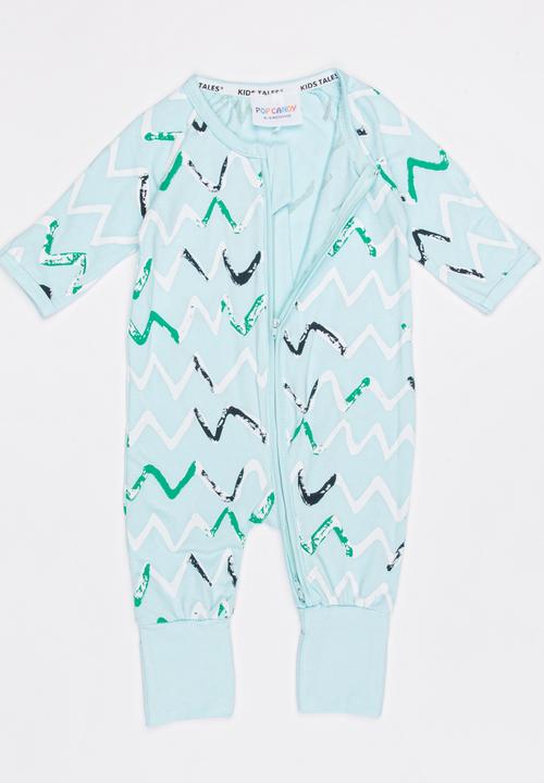 Pop Candy - Zig Zag Full Bodysuit Blue
