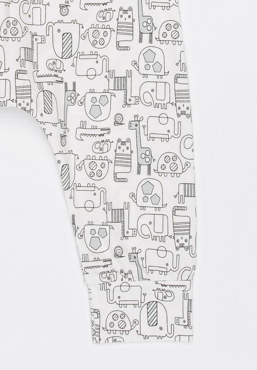 Pop Candy - Printed Harem Pants Grey