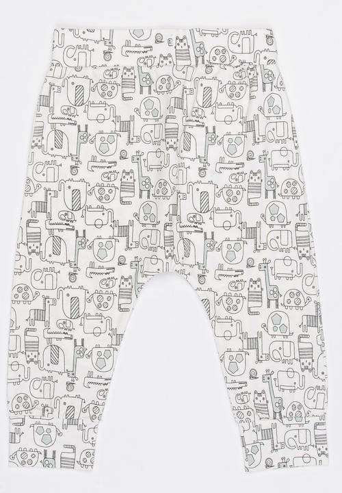 Pop Candy - Printed Harem Pants Grey