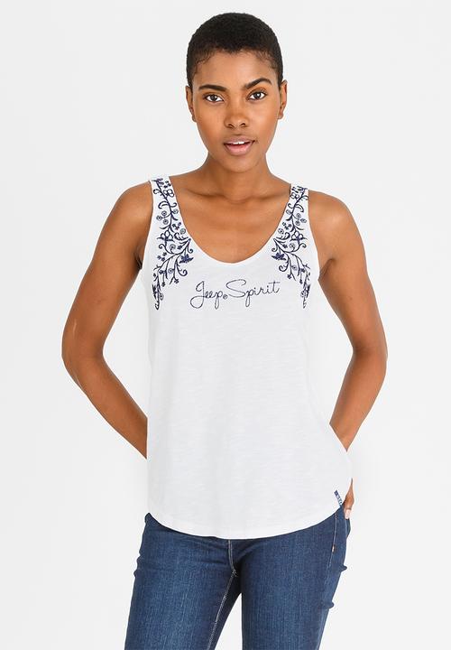JEEP - Embroidered Vest White