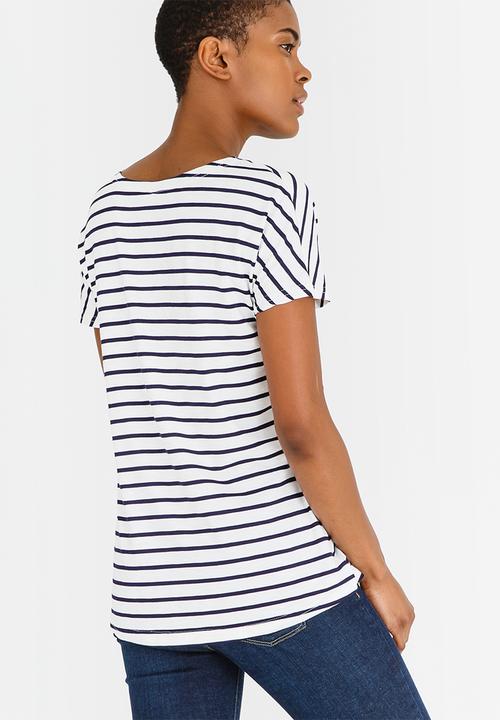 JEEP - Striped Fashion Top Navy & White