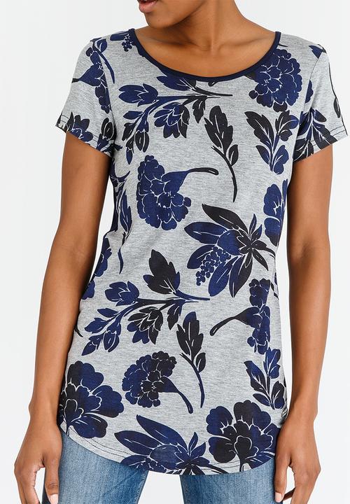 JEEP - All Over Print Top Grey Melange