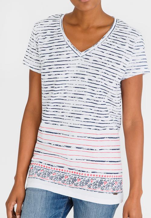 JEEP - Printed V-neck Tee Multi-colour