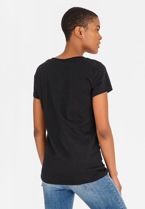 JEEP - Printed Scoop Neck Tee Black