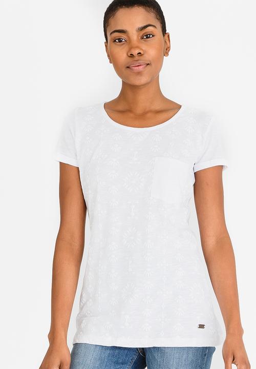JEEP - Round Neck Tee with Puff Print White