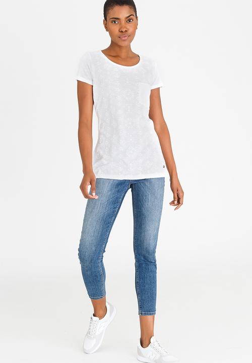 JEEP - Round Neck Tee with Puff Print White
