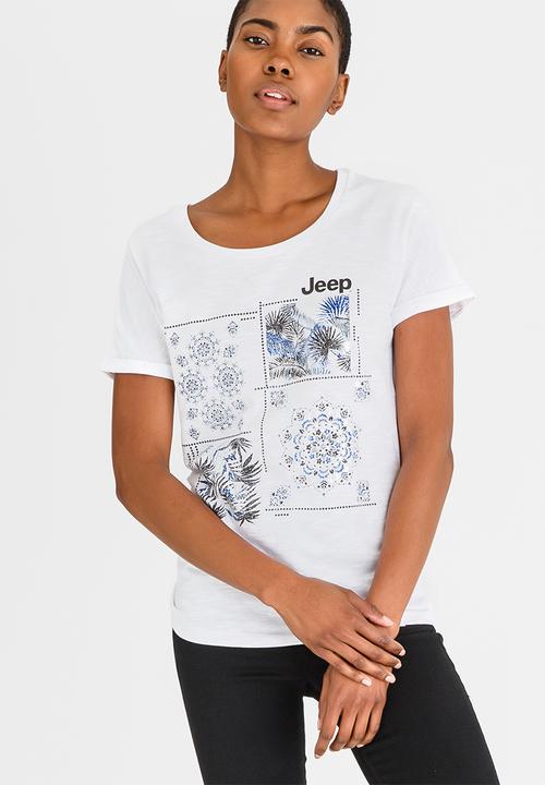 JEEP - Foil Print Fashion Tee White