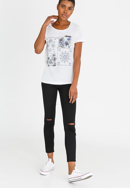 JEEP - Foil Print Fashion Tee White