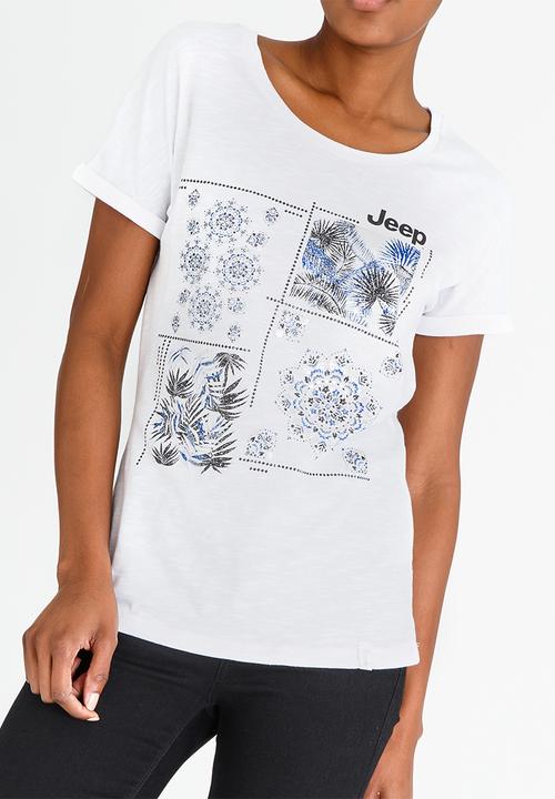 JEEP - Foil Print Fashion Tee White