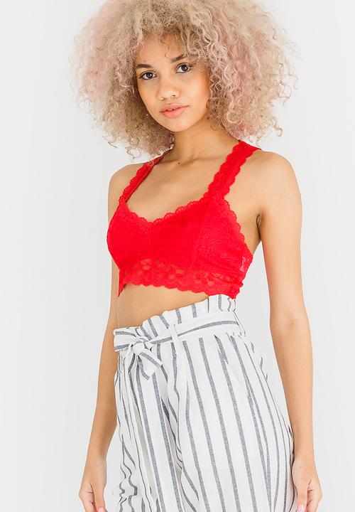 c(inch) - Lace Bralette Red