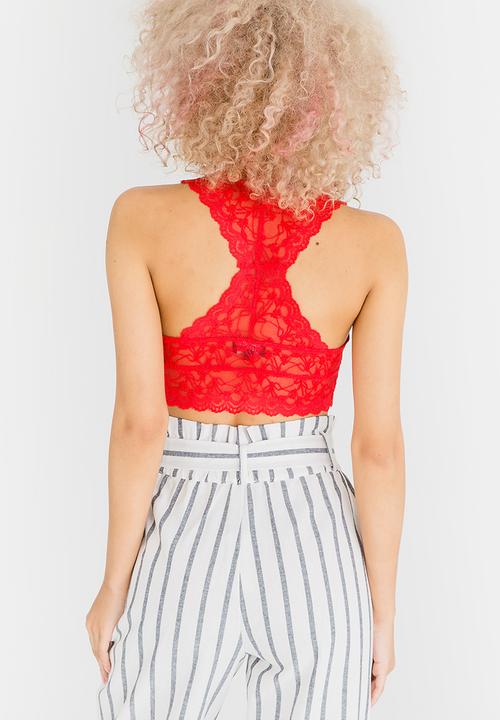 c(inch) - Lace Bralette Red