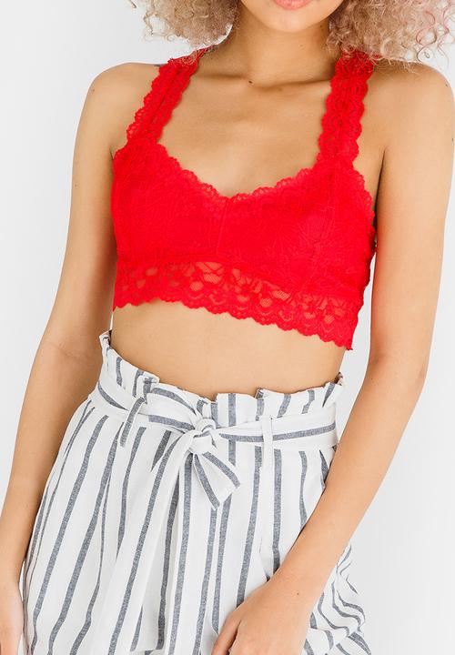 c(inch) - Lace Bralette Red