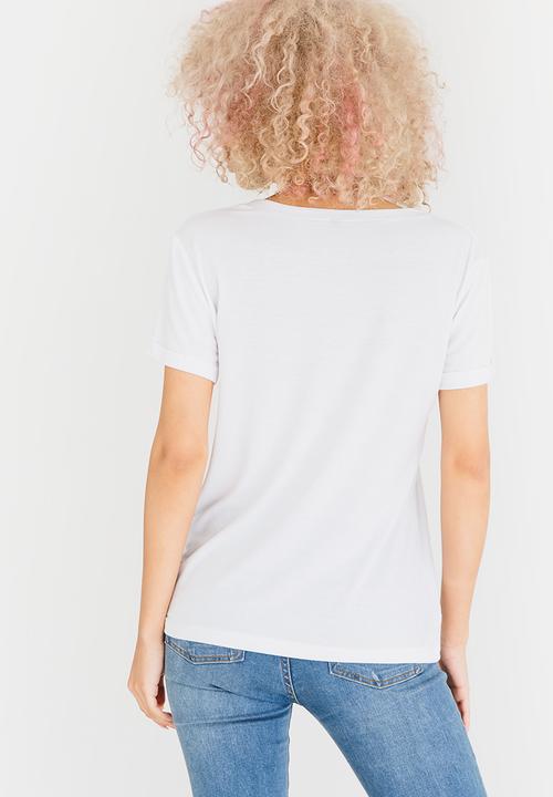 c(inch) - Leaf Print Tee White