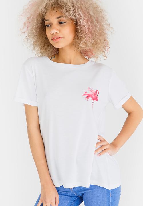 c(inch) - Flamingo Print Tee White