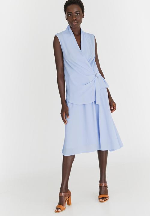 edit - Midi Flared Skirt Pale Blue