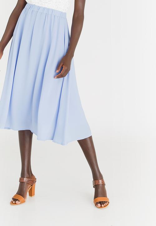 edit - Midi Flared Skirt Pale Blue