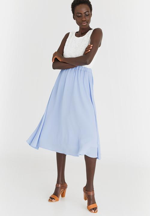 edit - Midi Flared Skirt Pale Blue