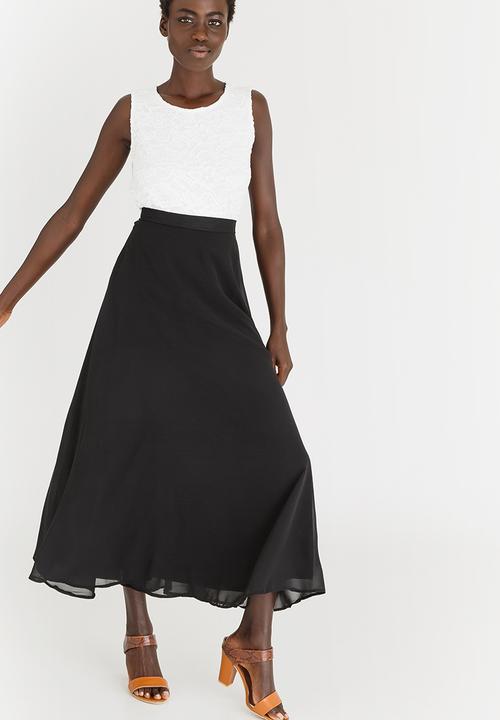 edit - Maxi Chiffon Skirt with Inner Lining Black