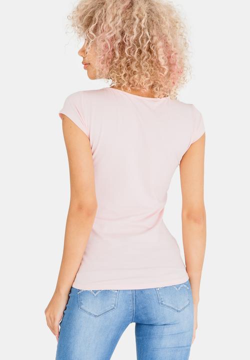 SISSY BOY - Logo Lace-up Tee Pale Pink