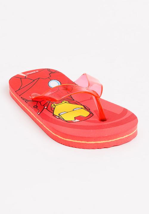 Character Fashion - The Avengers Flip Flops Red