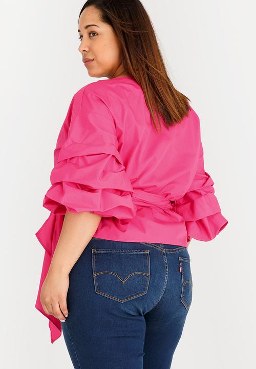 STYLE REPUBLIC PLUS - Puff Sleeve Blouse Cerise Pink