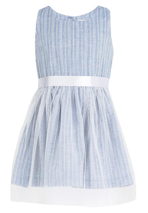 See-Saw - Mesh Overlay Dress Blue and White