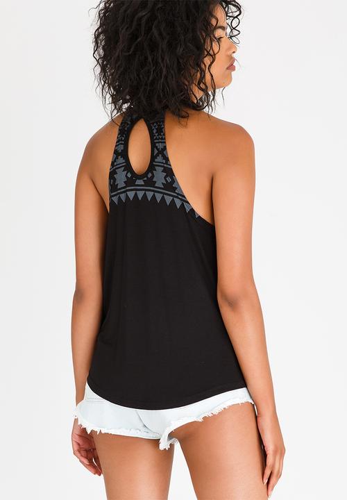 Lizzy - Drew Styled Strappy Vest Black