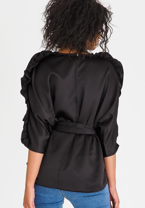 STYLE REPUBLIC - Frill Detail Blouse Black