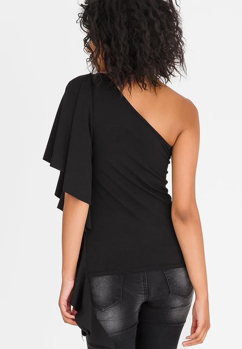 STYLE REPUBLIC - One Shoulder Top Black