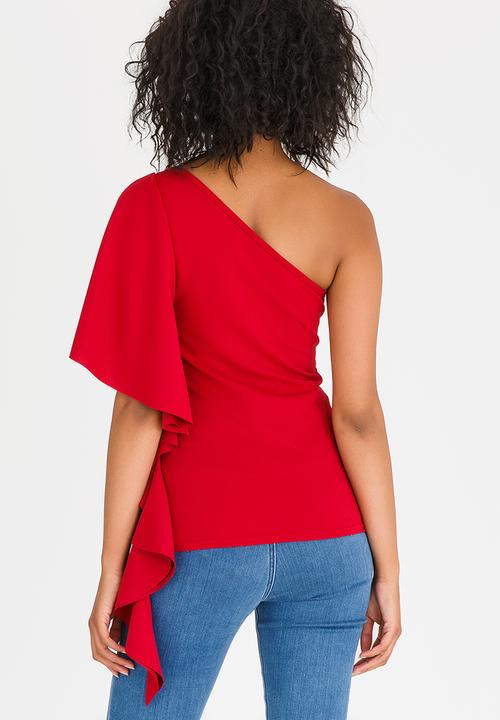 STYLE REPUBLIC - One Shoulder Top Red
