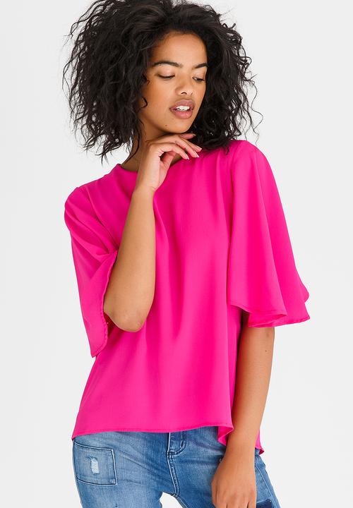 STYLE REPUBLIC - Oversized Bell Sleeve Blouse Mid Pink
