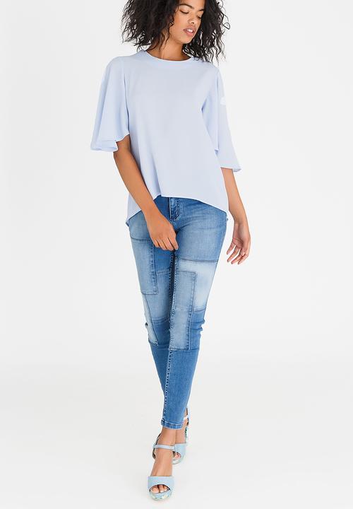 STYLE REPUBLIC - Oversized Bell Sleeve Blouse Pale Blue