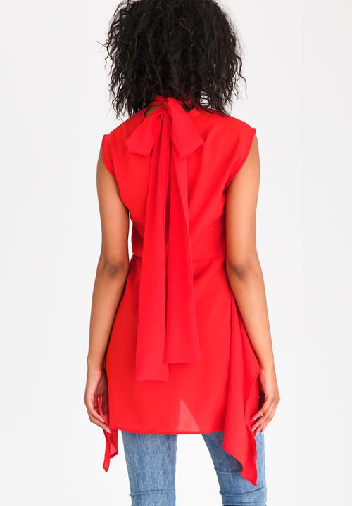 STYLE REPUBLIC - High Neck Blouse Red