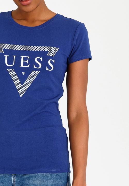 GUESS - Guess Logo Tee Mid Blue