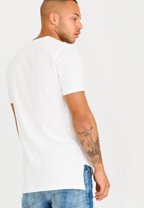 Only & Sons - David Longy Split O-neck Tee White