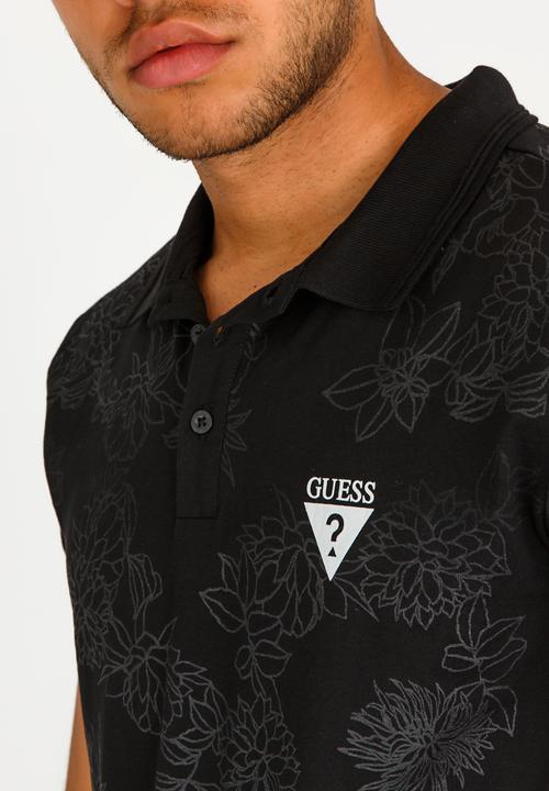 GUESS - Stream Floral Vine Polo Black