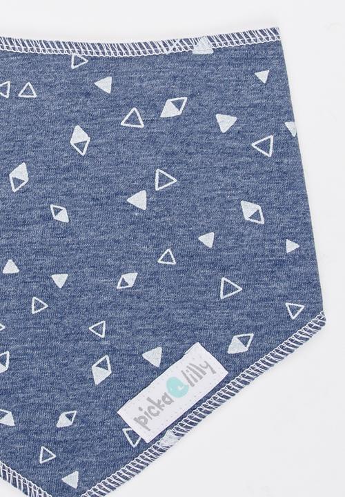 Pickalilly - Printed Bandana Bib Blue