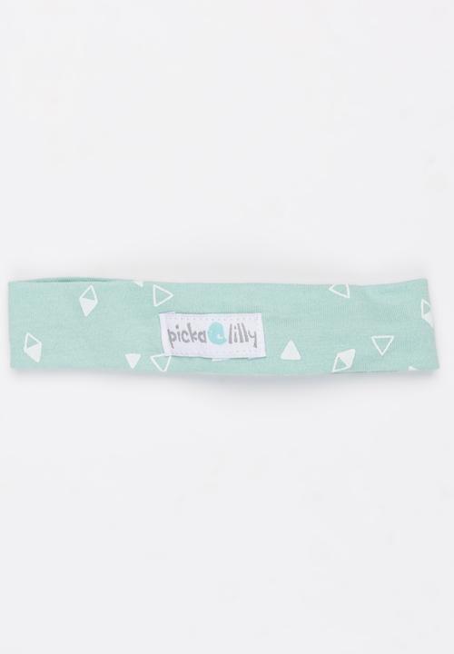 Pickalilly - Girls Printed  Tied Headband Turquoise