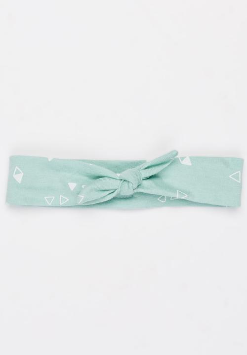 Pickalilly - Girls Printed  Tied Headband Turquoise