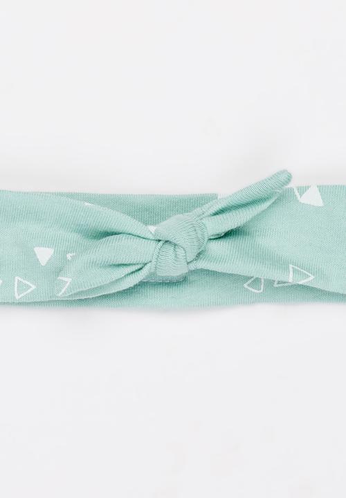 Pickalilly - Girls Printed  Tied Headband Turquoise