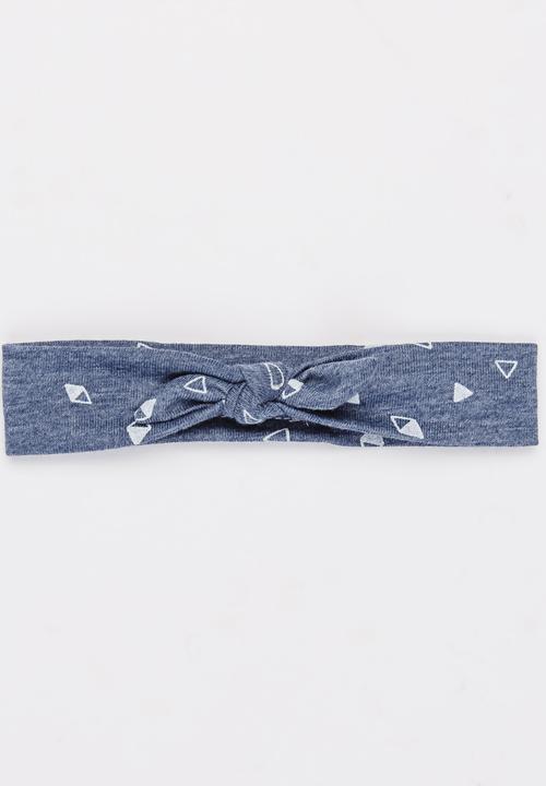 Pickalilly - Girls Printed  Tied Headband Blue