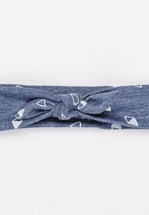 Pickalilly - Girls Printed  Tied Headband Blue