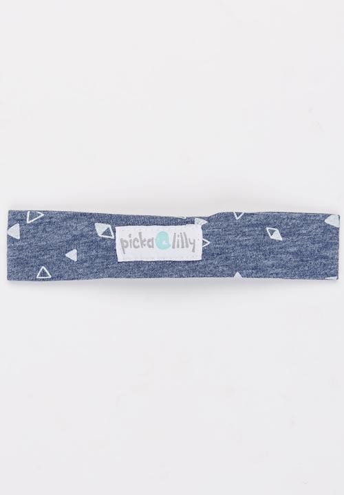 Pickalilly - Girls Printed  Tied Headband Blue