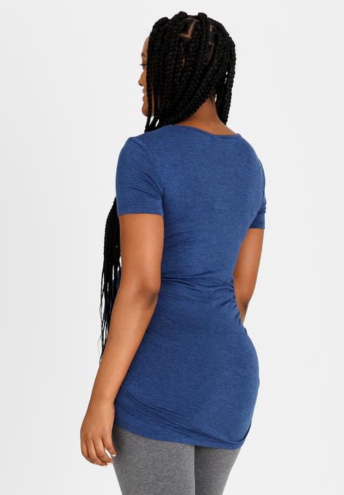 Cherry Melon - Short Sleeve Round Neck Tee Navy