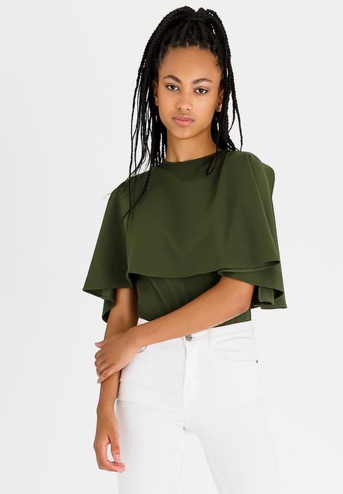 STYLE REPUBLIC - Cape Bodysuit Mid Green