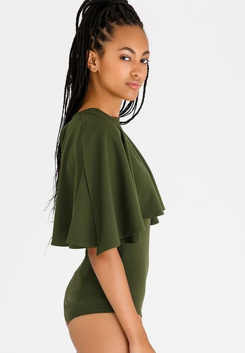 STYLE REPUBLIC - Cape Bodysuit Mid Green