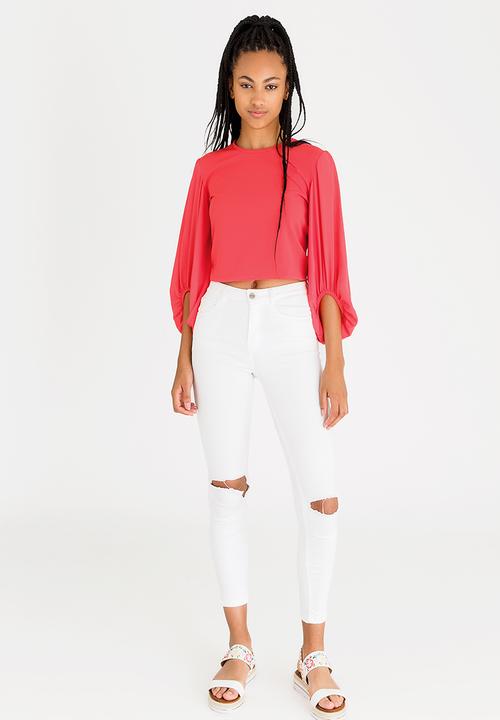 STYLE REPUBLIC - Open Back T-shirt Coral